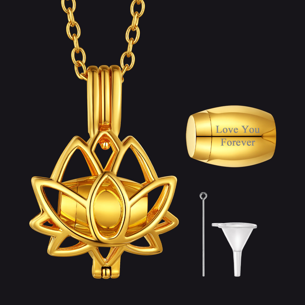 Customized Flower Urn Necklace Cremation Jewelry for Ashes
