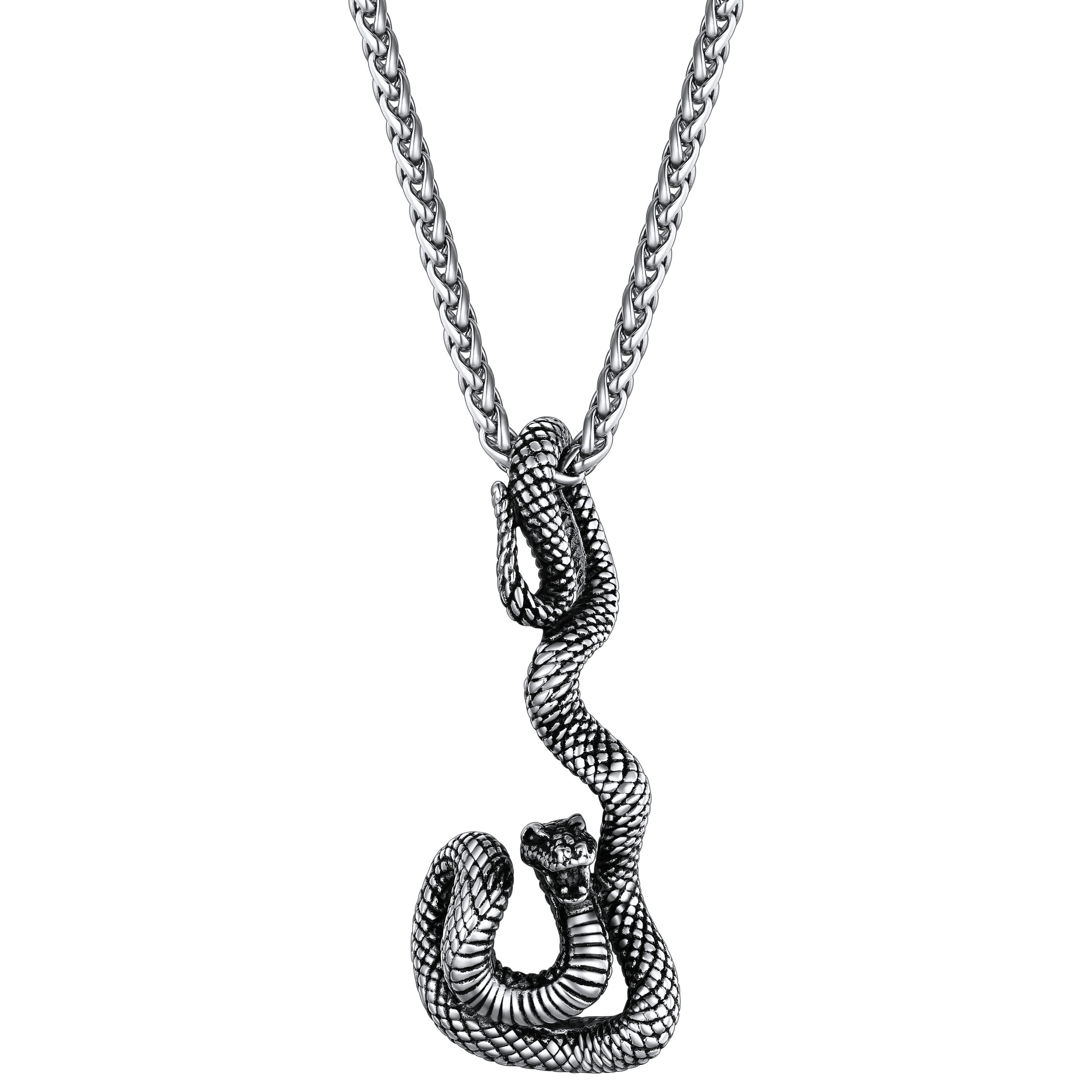 Flash Gothic Snake Pendant Necklace for