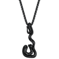 Flash Gothic Snake Pendant Necklace for