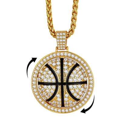 Bling Basketball Spinner Necklace for