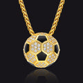 3d Cz Football Necklace Sports Pendant for Fan