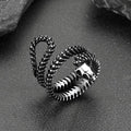 Gothic Snake Skull Bone Ring for