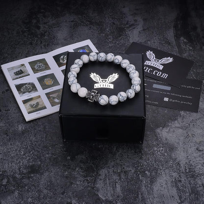 Cross Skull Turquoise Stainless Steel Bracelet