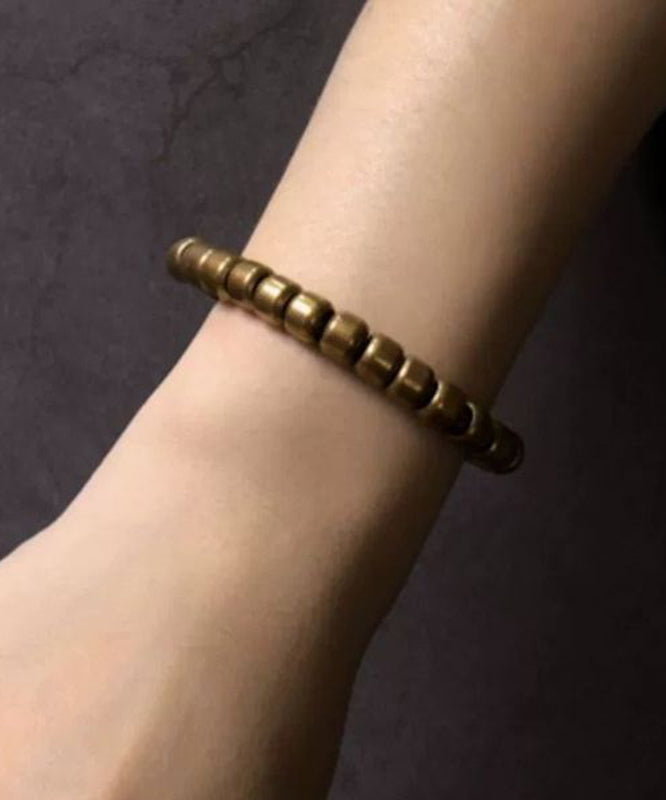 Retro Gold Copper Patchwork Bead Bracelet