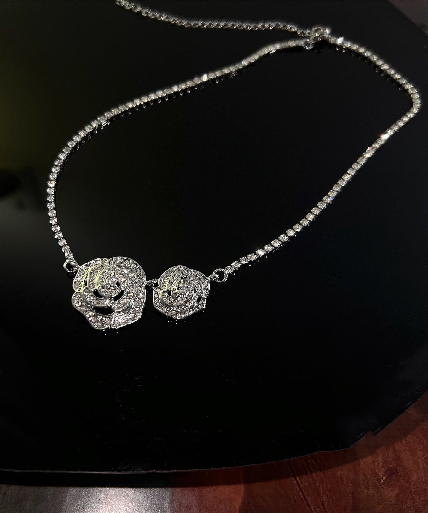 Retro Silk Sterling Silver Zircon Princess Necklace