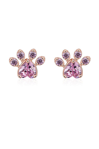 Rhinestone Footprint Shape Earrings