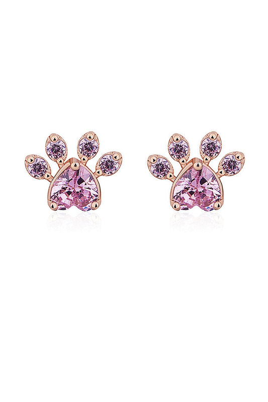 Rhinestone Footprint Shape Earrings