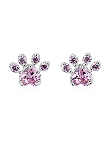 Rhinestone Footprint Shape Earrings