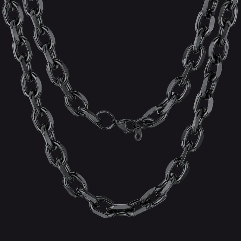 Classic Rolo Cable Link Chain Necklace Stainless Steel Chain for
