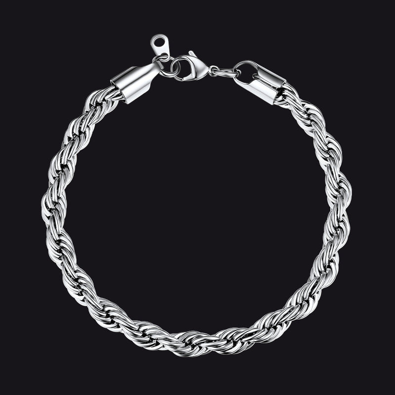 3mm/6mm Link Rope Chain Bracelet for