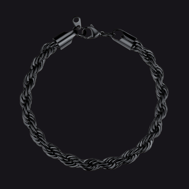 3mm/6mm Link Rope Chain Bracelet for