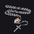 Customized Rosary Beads Cross Necklace With Picture for