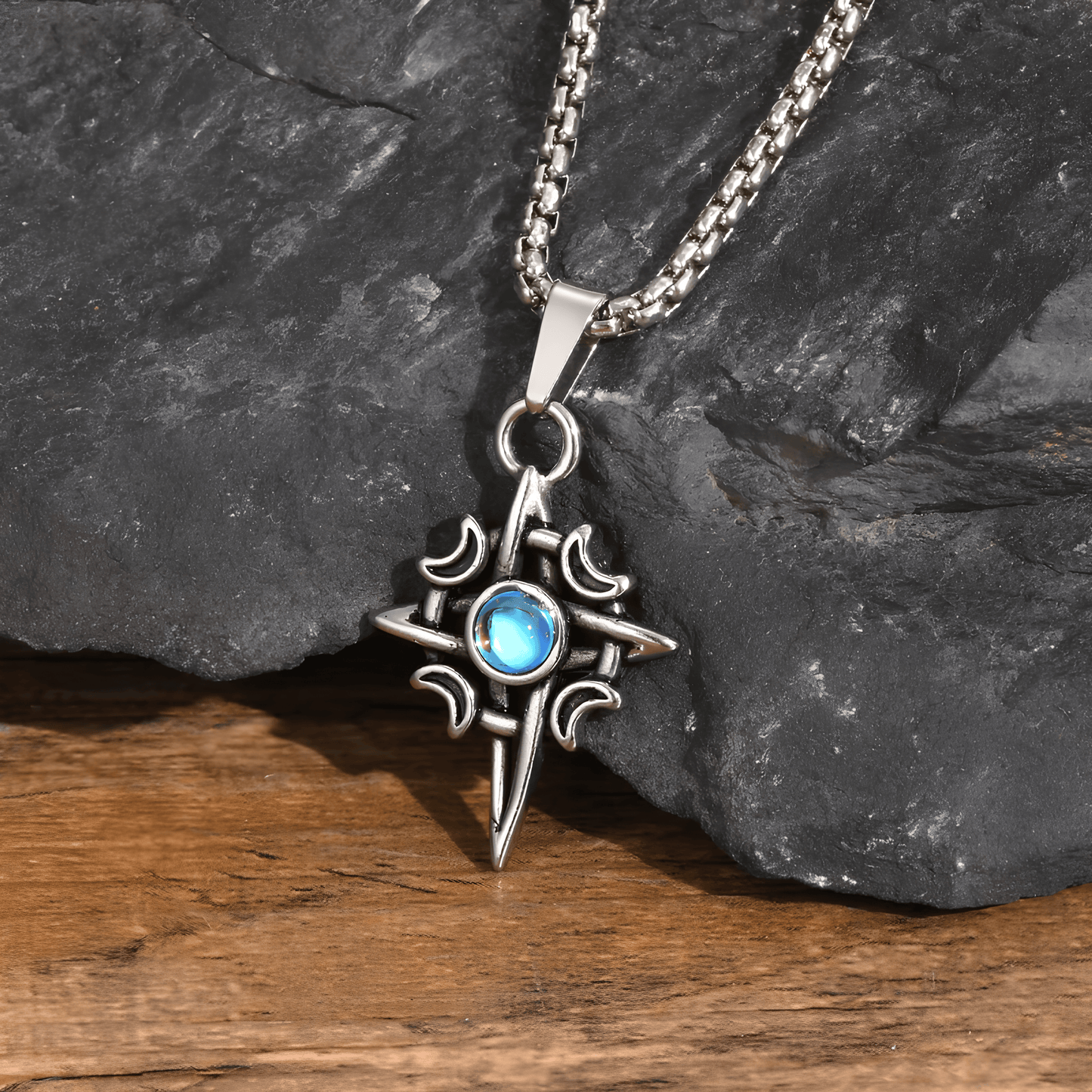 Celestial Cross of the Moons Necklace
