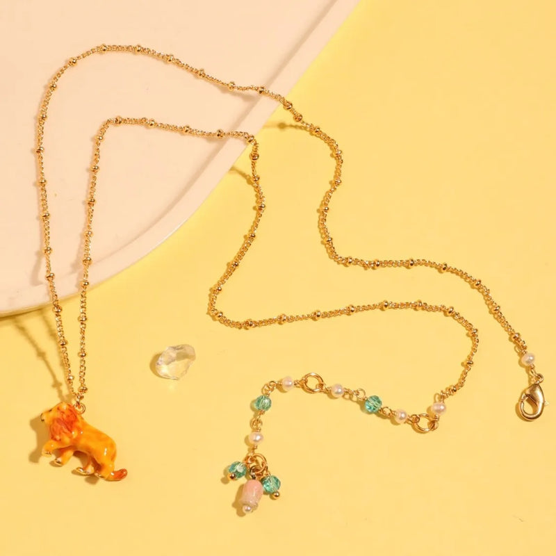 Enamel Lion Necklace