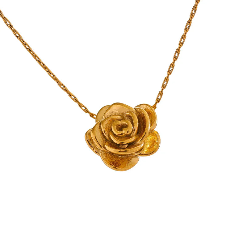 18k Gold Plated Rose Necklace
