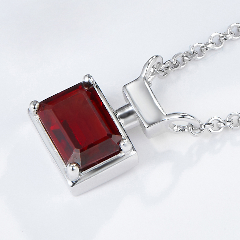 Natural Garnet Perfume Bottle S925 Sterling Silver Necklace