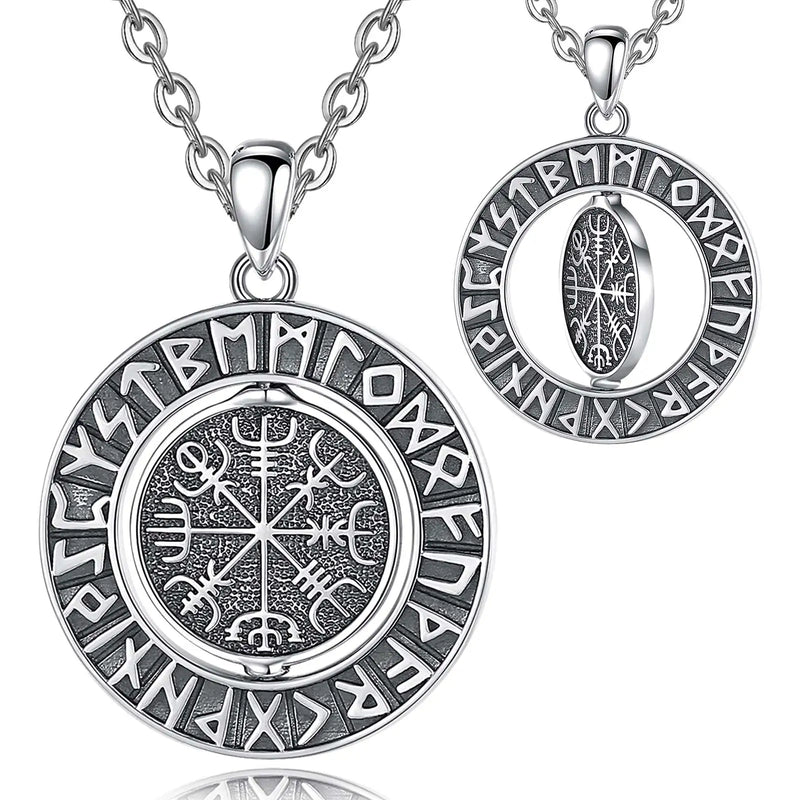Sterling Silver Viking Runes Necklace