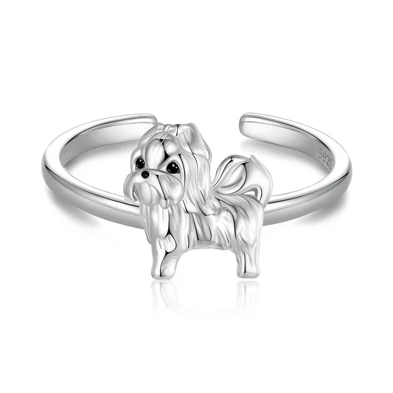 Sterling Silver Shih Tzu Ring