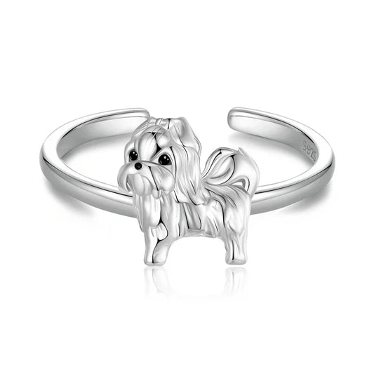 Sterling Silver Shih Tzu Ring