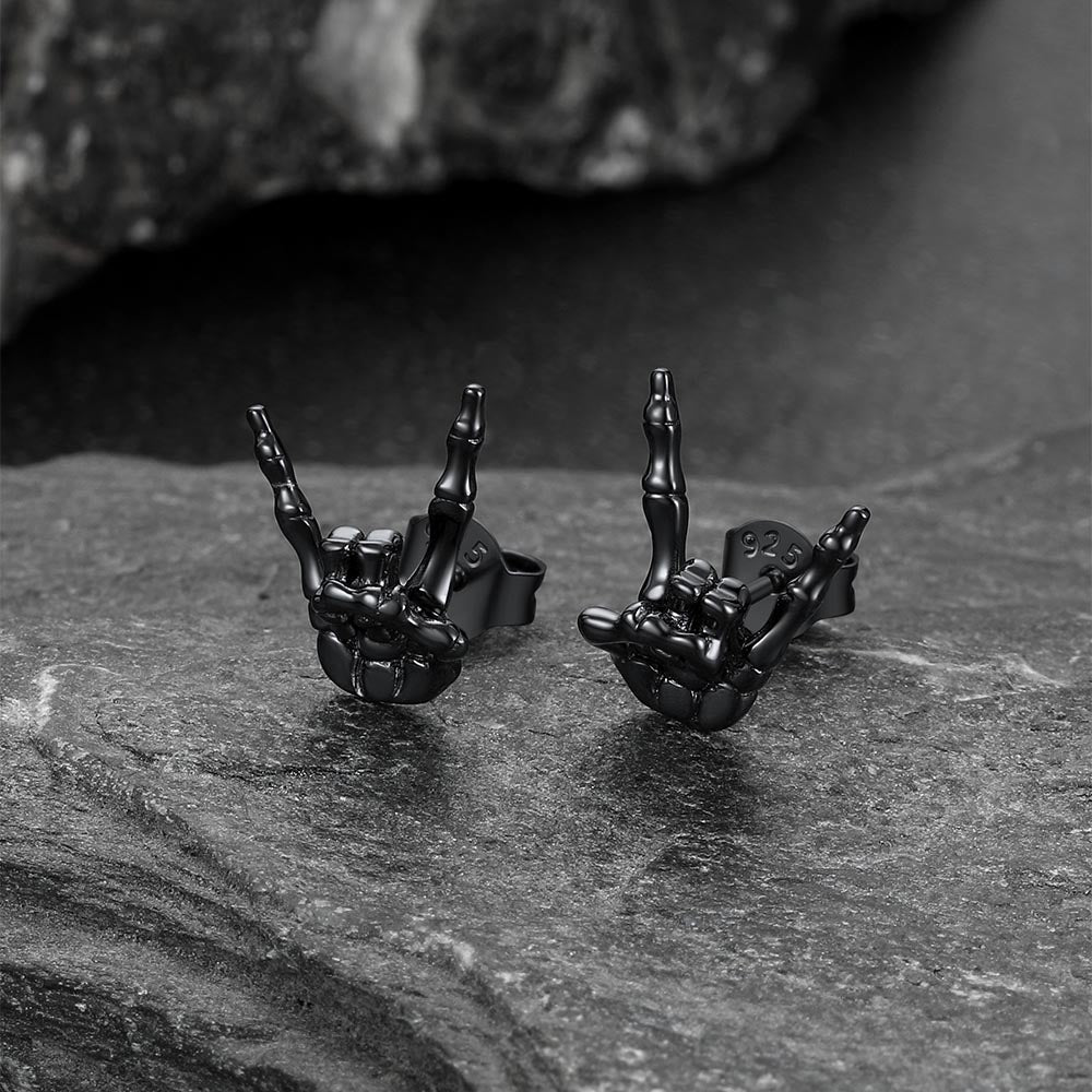 Skeleton Hand Stud Earrings for ��� 925 Sterling Silver Gothic Earrings