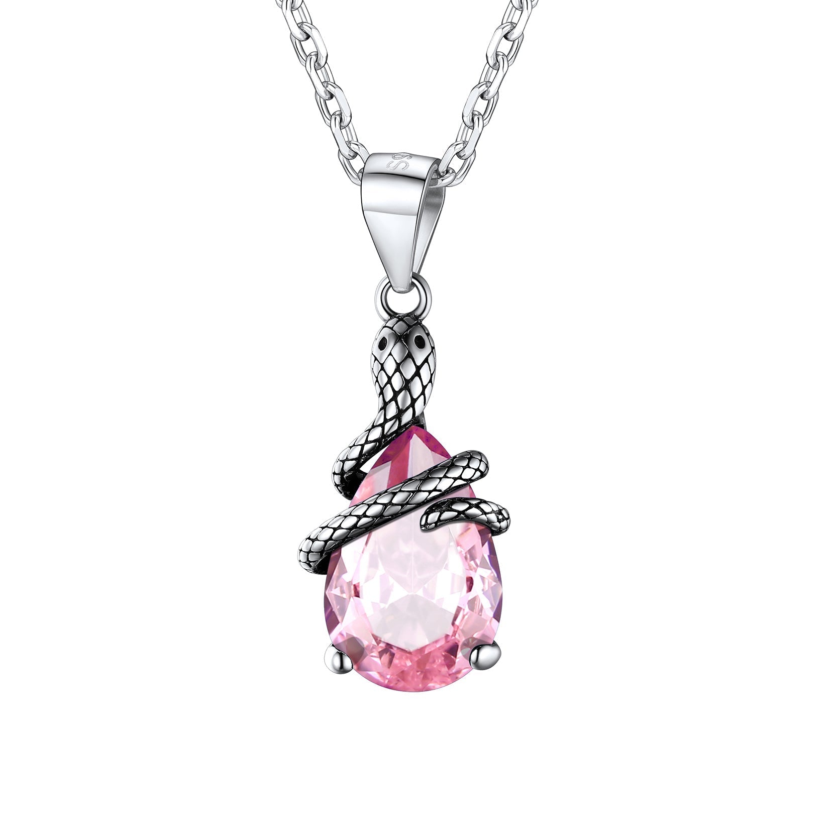 Crystal Snake Wrap Clear Quartz Birthstone Necklace