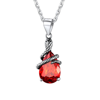 Crystal Snake Wrap Clear Quartz Birthstone Necklace