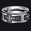 Cross Rings 5a+ Cubic Zirconia Stainless Steel Band Ring