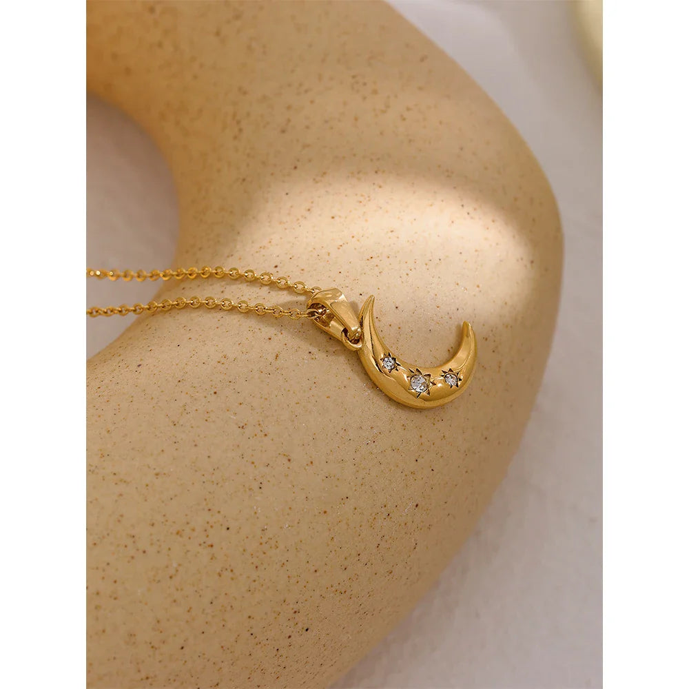 Crescent Moon & Star Necklace