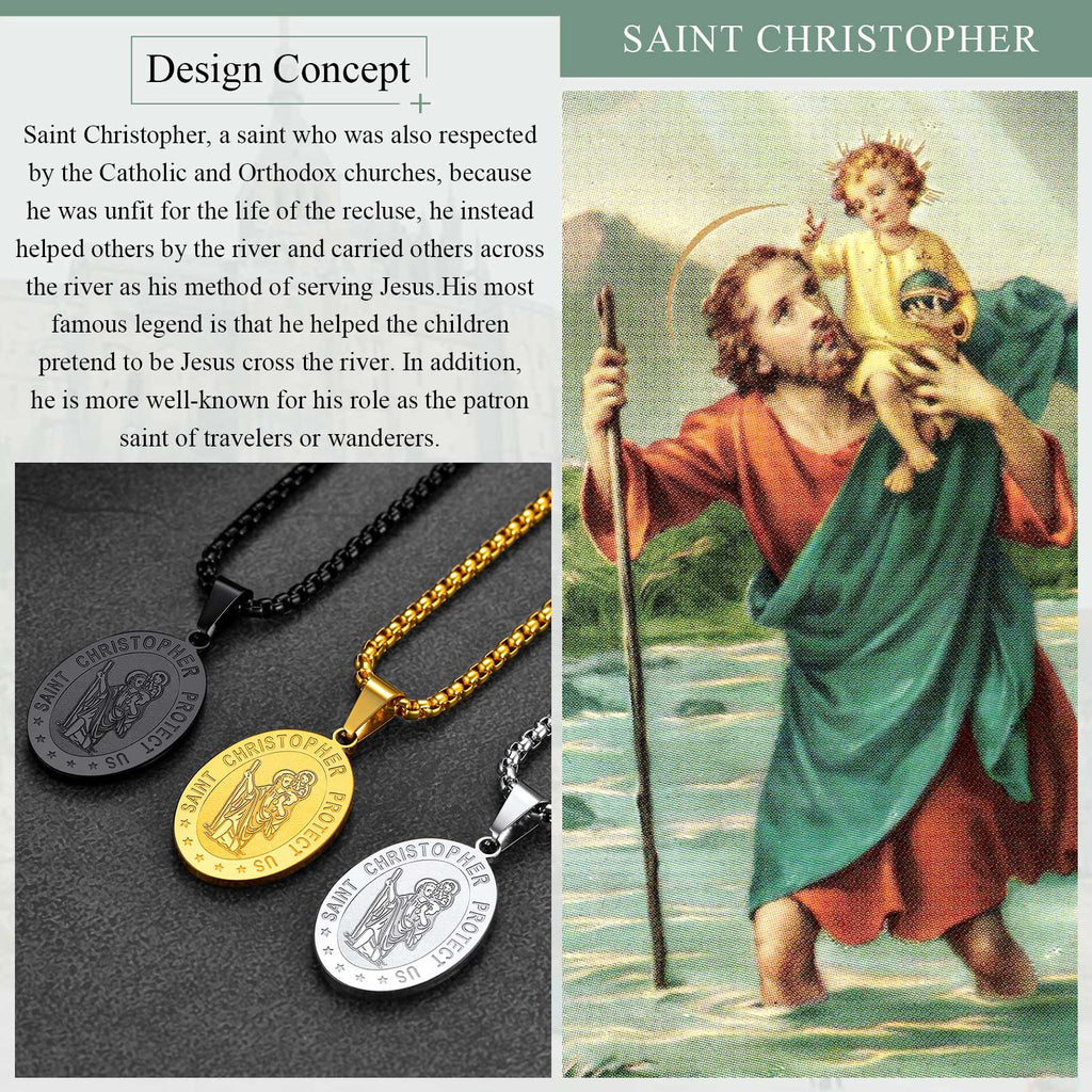 Personalized Saint Christopher Picture Necklace for