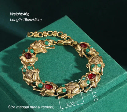 18k Gold Frog Plated Bracelet
