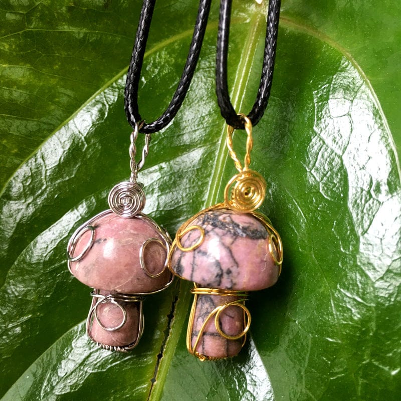 Wire Wrapped Mushroom Necklace