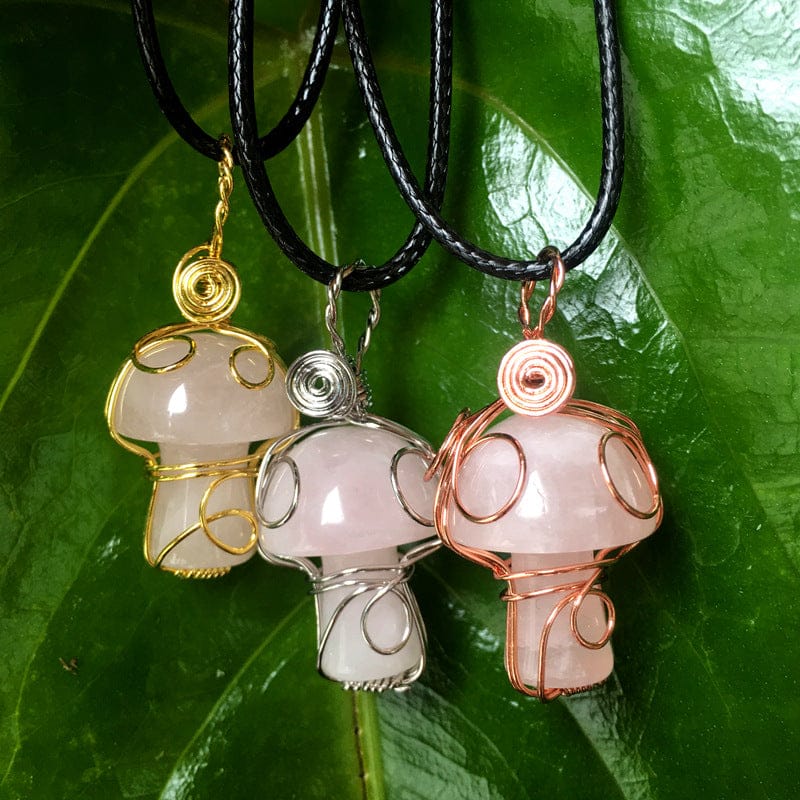 Wire Wrapped Mushroom Necklace