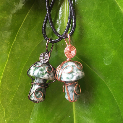 Wire Wrapped Mushroom Necklace