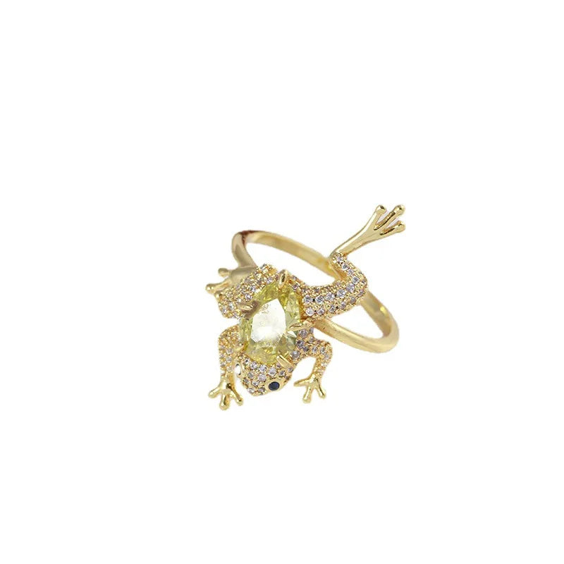 3d Little Frog Little Jumping Frog Earrings Necklace Ring Set Jewelry for Woman Trend