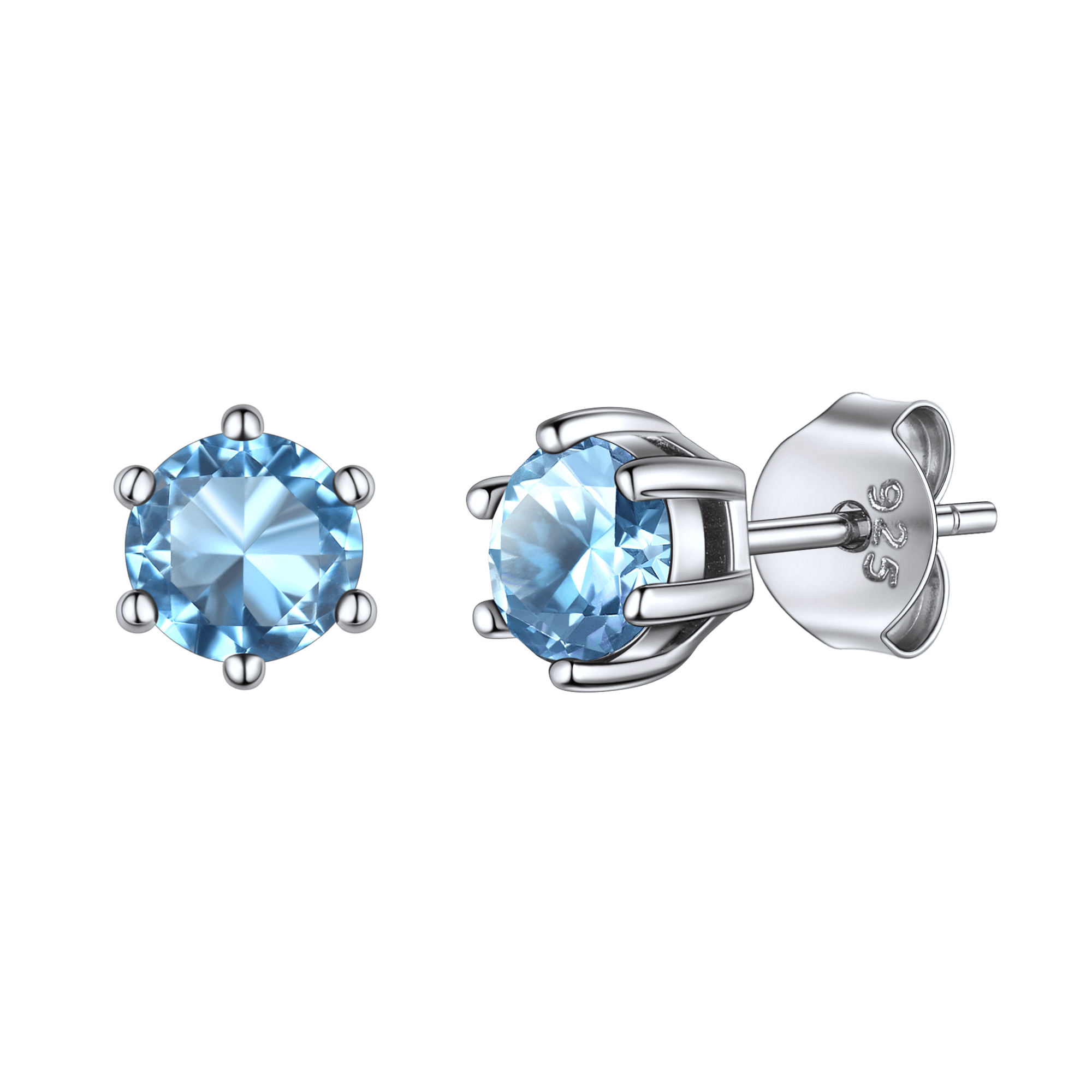 925 Sterling Silver Birthstone Stud Earrings for