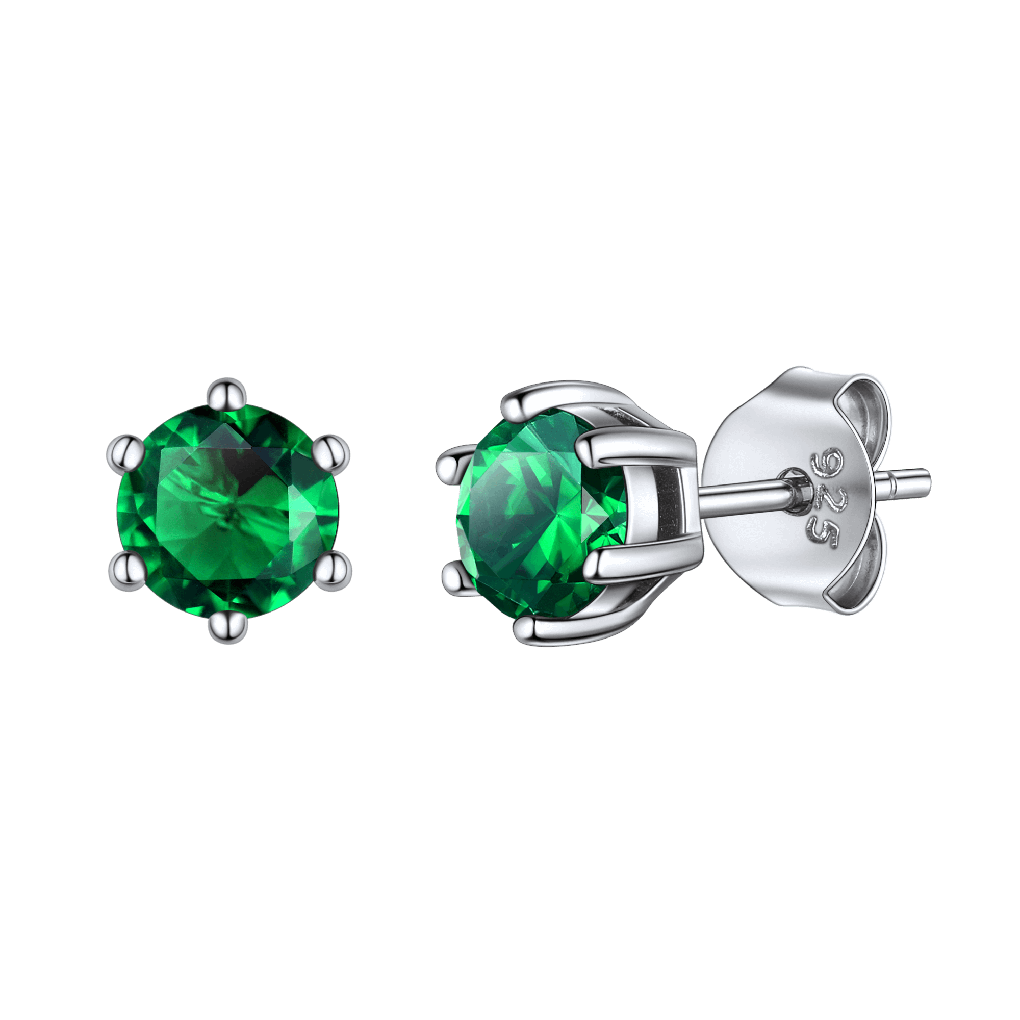 925 Sterling Silver Birthstone Stud Earrings for