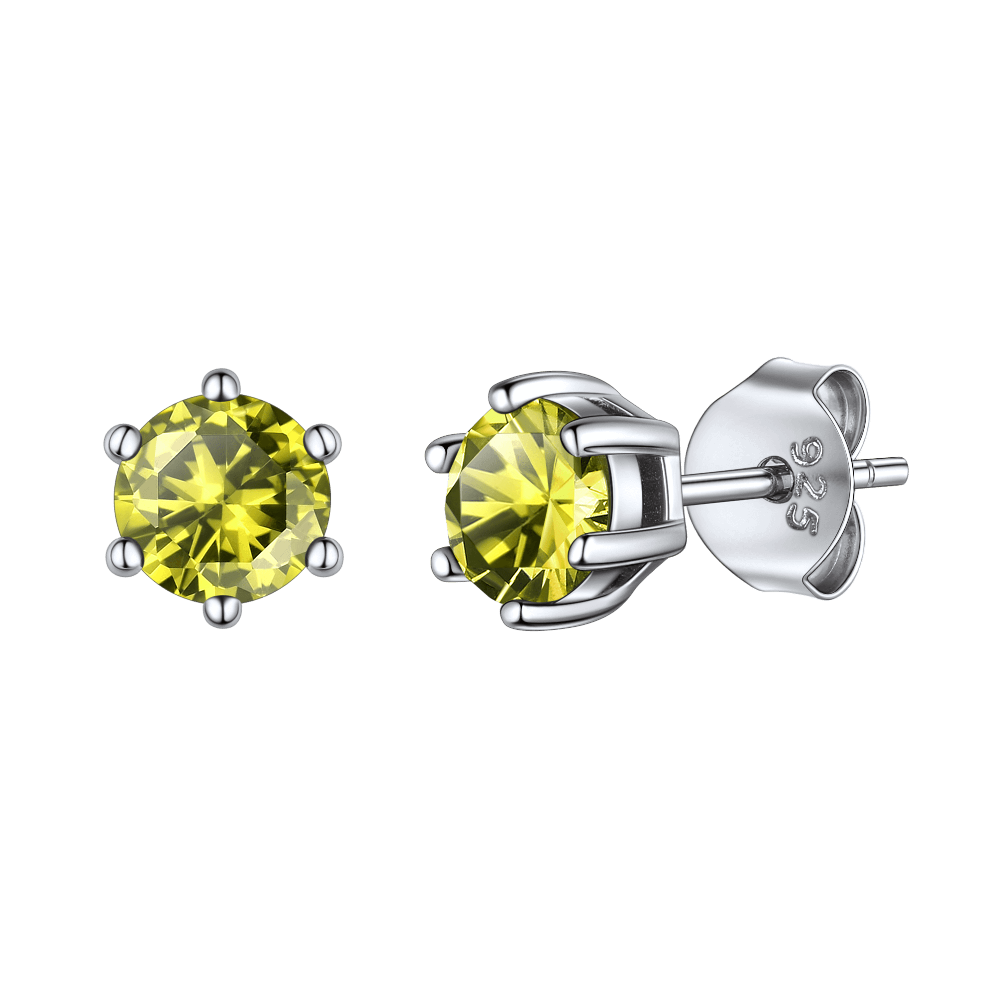 925 Sterling Silver Birthstone Stud Earrings for