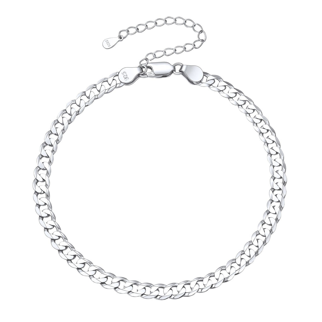 3mm Sterling Silver Cuaba Chain Anklet for