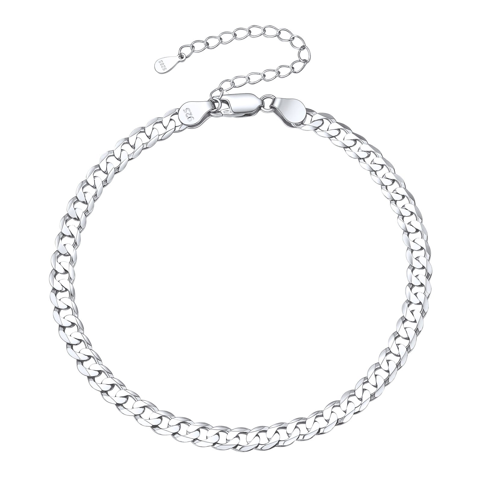 3mm Sterling Silver Cuaba Chain Anklet for