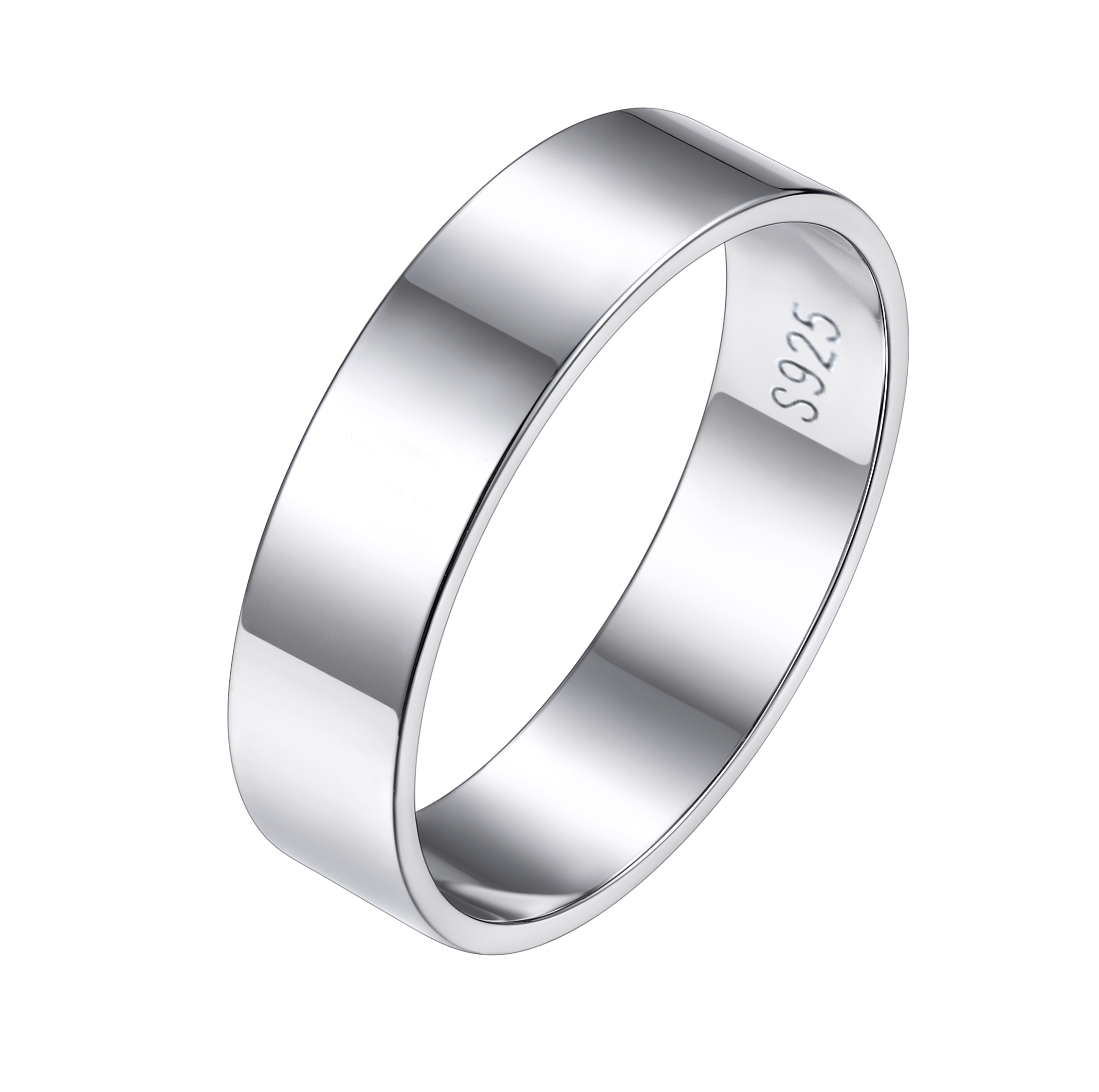 925 Sterling Silver Custom Simple Band Ring for Couple , 3mm/5mm