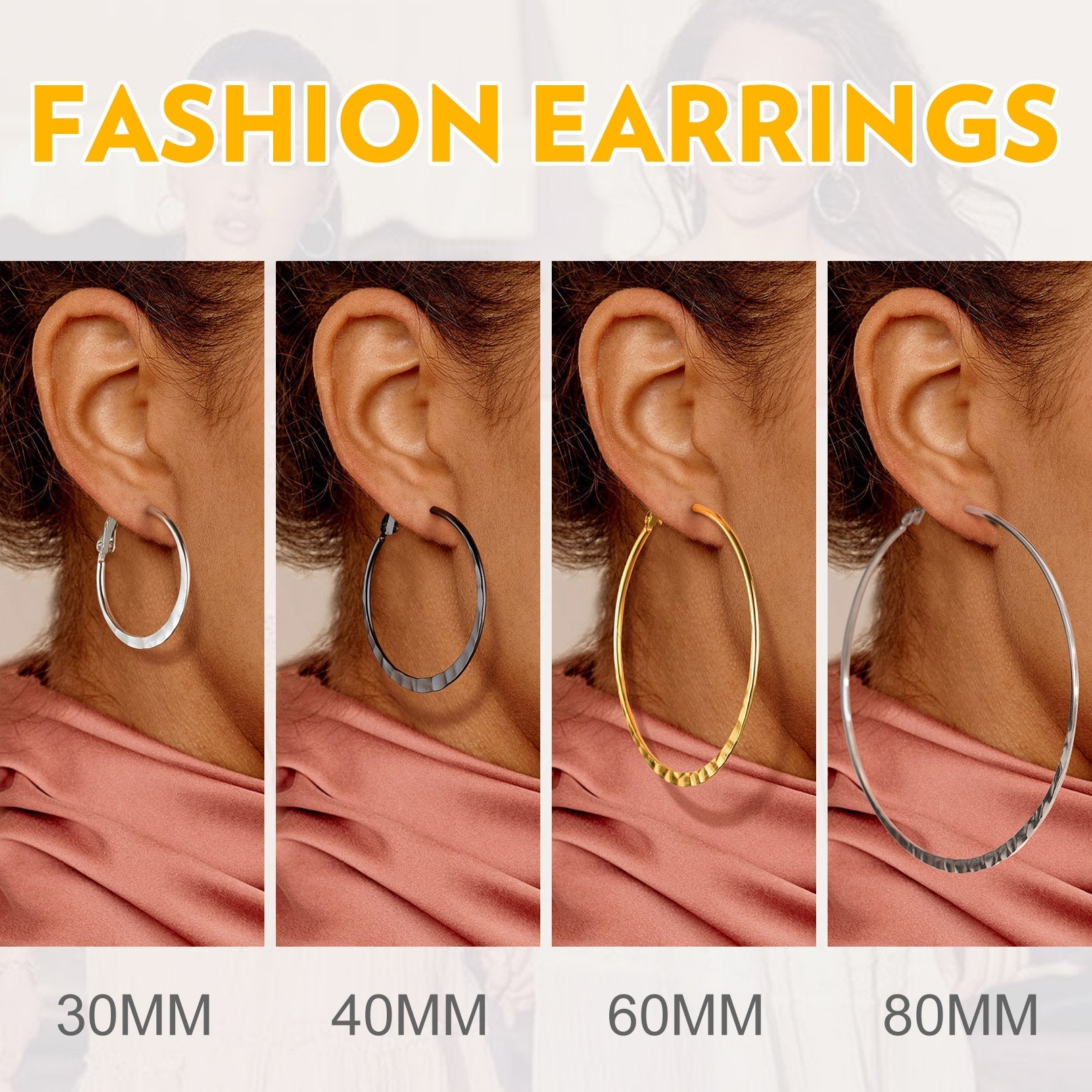 Simple Hoop Earrings for 30/40/60/80 Mm