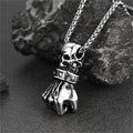 Flash Punk Skull Fist Pendant Necklace for