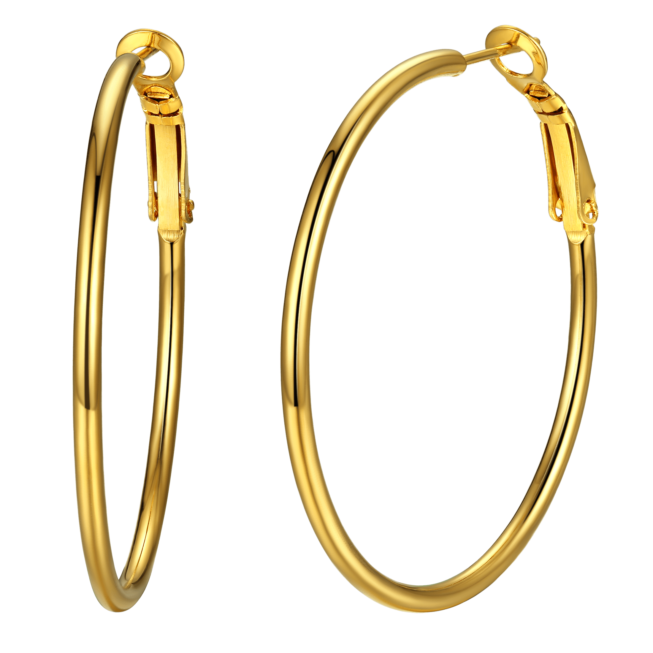 Lightweight Large Hoop Earrings for Lobster Clasp