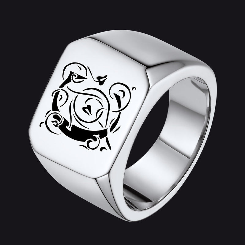 Customized Stainless Steel Signet Signet Ring Gifts for Dad Son