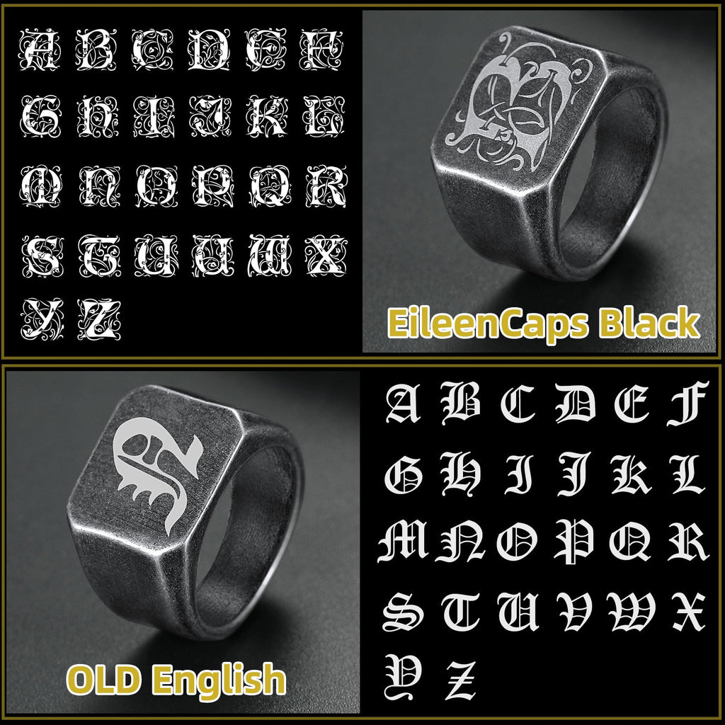 Customized Stainless Steel Signet Signet Ring Gifts for Dad Son
