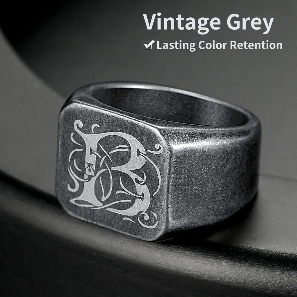Customized Stainless Steel Signet Signet Ring Gifts for Dad Son