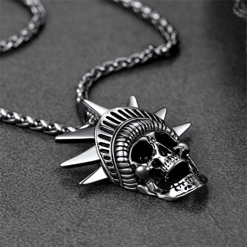 Flash Gothic Statue of Liberty Skull Necklace for