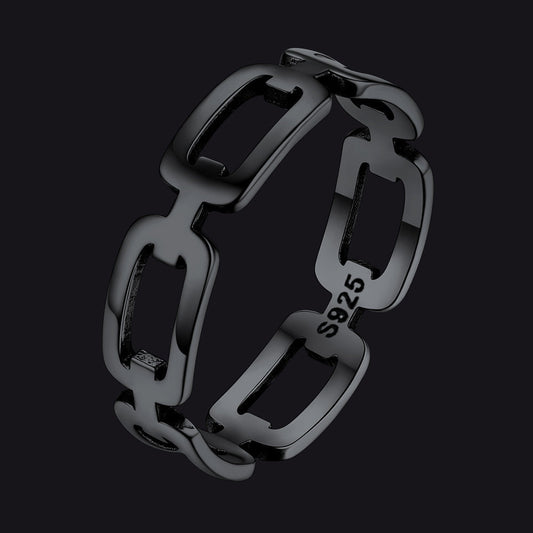 925 Sterling Silver Chain Link Rings for