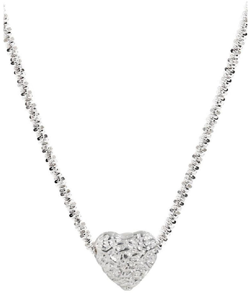 Stylish White Sterling Silver Chain Love Pendant Necklace Po006