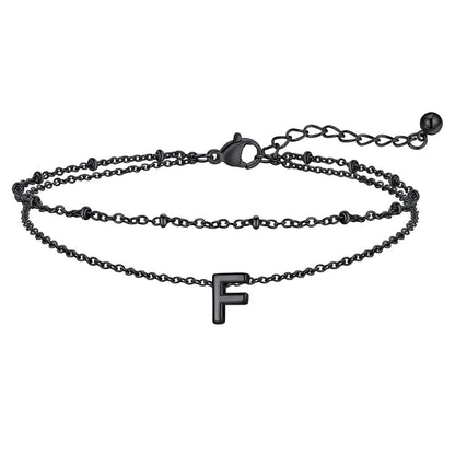 Dainty A-z Initial Layered Ankle Bracelet for Mom